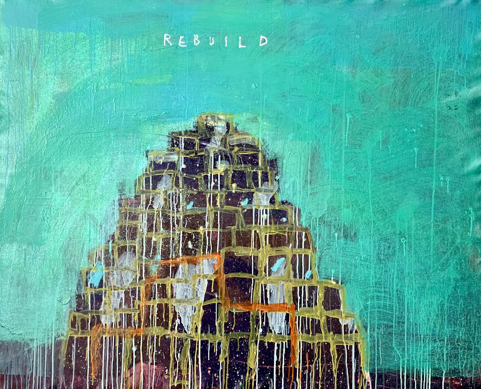Rebuild — 51×63in, Oil on Canvas